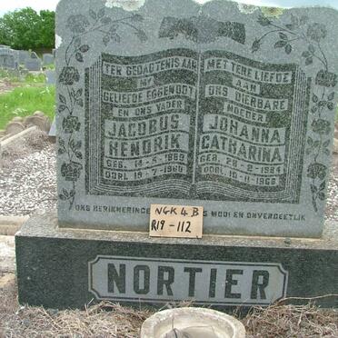 NORTIER Jacobus Hendrik 1889-1960 &amp; Johanna Catharina 1894-19?8