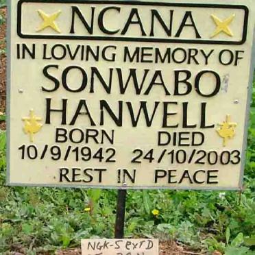 NCANA Sonwabo Hanwell 1942-2003