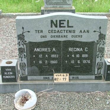 NEL Andries A. 1883-1960 &amp; Regina C. 1891-1976