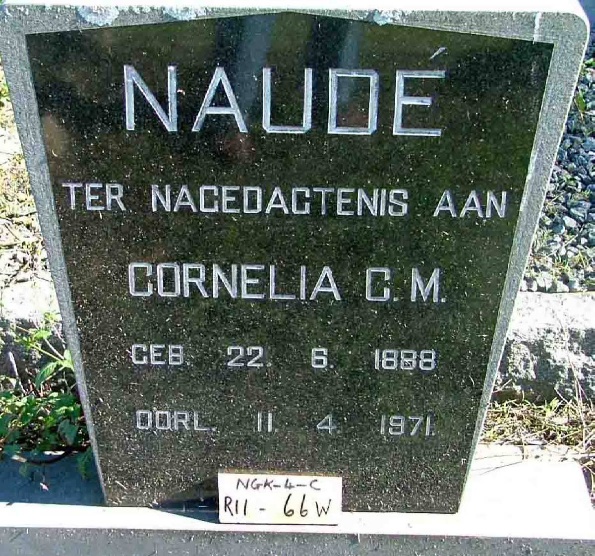 NAUDÉ Cornelia C.M. 1888-1971