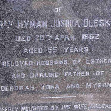 OLESKA Hyman Joshua -1962