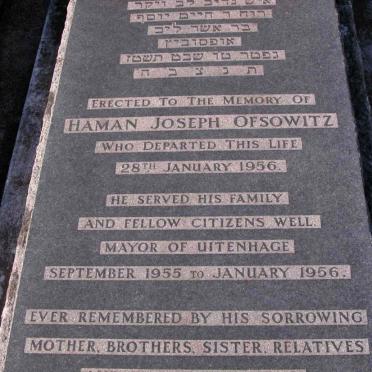OFSOWITZ Haman Joseph -1956