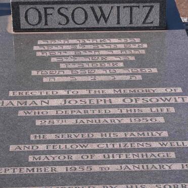 OFSOWITZ Haman Joseph -1956