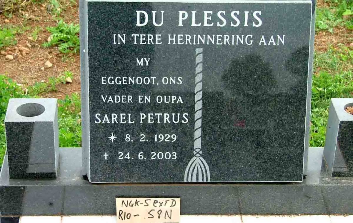 PLESSIS Sarel Petrus, du 1929-2003