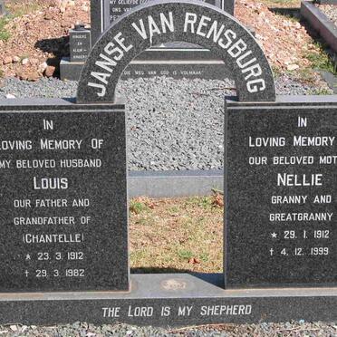 RENSBURG Louis, Janse van 1912-1982 &amp; Nellie 1912-1999