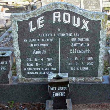 ROUX Andrew, le 1904-1965 &amp; Cornelia Elizabeth 1919-2007