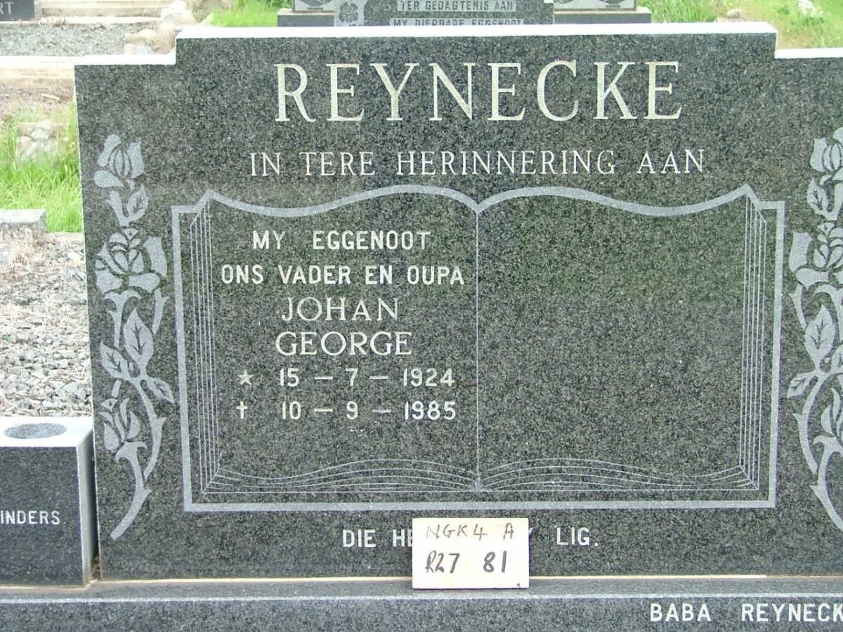 REYNECKE Johan George 1924-1985