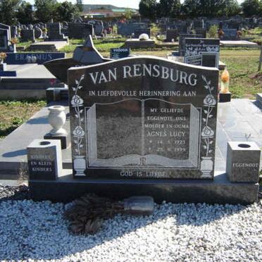 RENSBURG Agnes Lucy, van 1923-1999