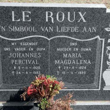 ROUX Johannes Percival, le 1920-1982 &amp; Maria Magdalena 1924-1990