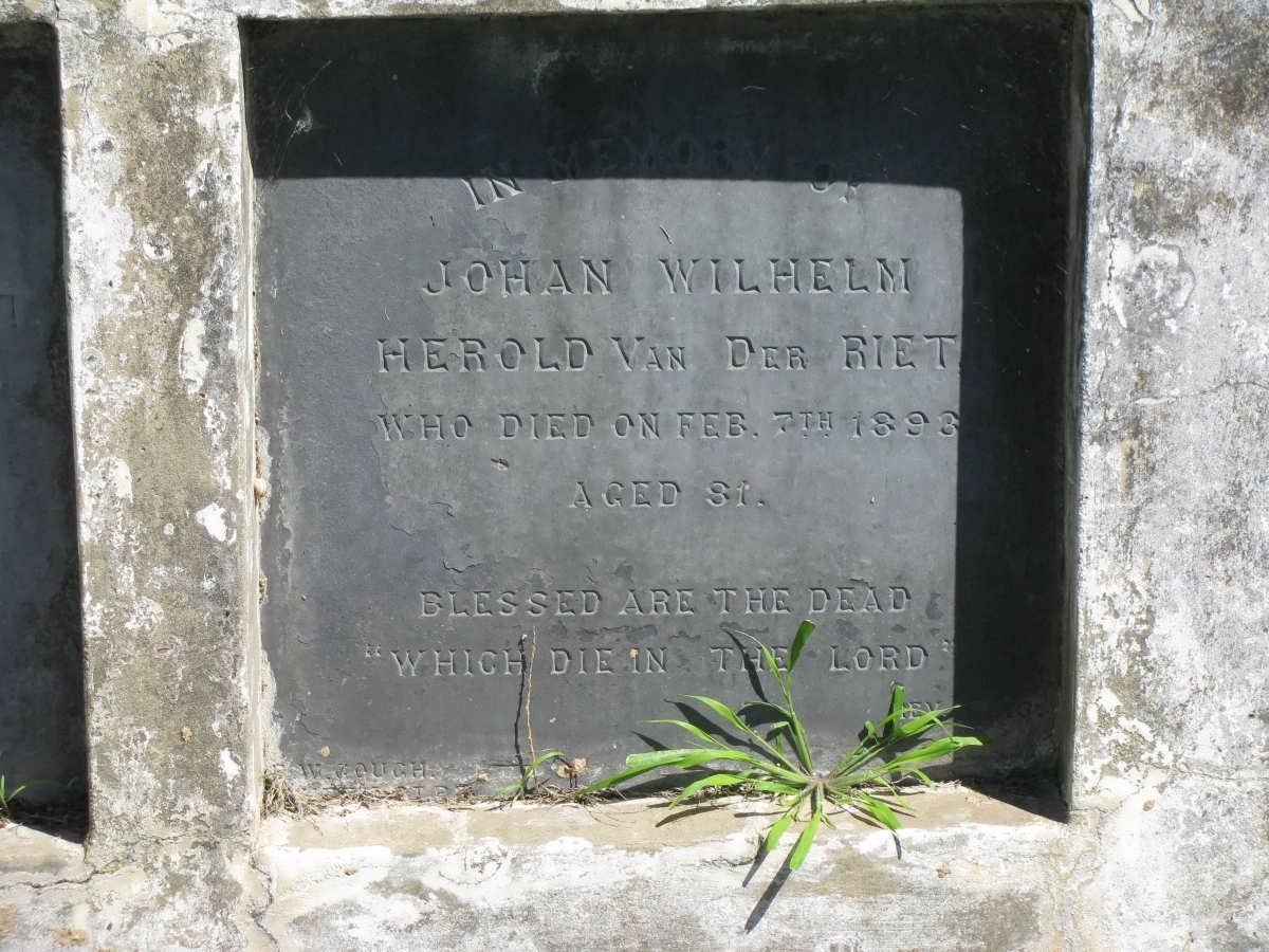 RIET Johan Wilhelm Herold, van der -1893