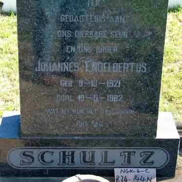 SCHULTZ Johannes Engelbertus 1921-1962