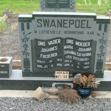 SWANEPOEL Johannes Frederick 1912-1980 &amp; Maria Johanna Susanna Catharina STEENBERG 1912-2001