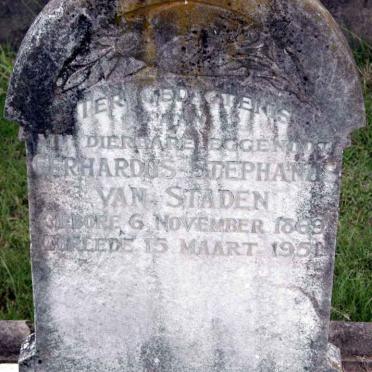 STADEN Gerhardus Stephanus, van 1869-1951