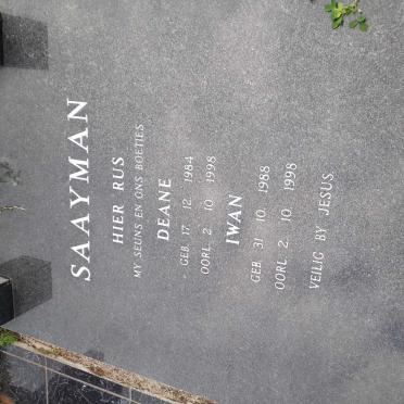 SAAYMAN Deane 1984-1998 :: SAAYMAN Iwan 1988-1998