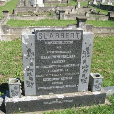 SLABBERT Vivian J. 1899-1966 &amp; Martha C. VAN LOGGERENBERG 1895-1920