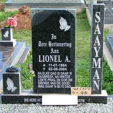 SAAYMAN Lionel A. 1964-2004