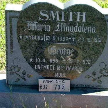 SMITH George 1896-1972 &amp; Maria Magdalena MYBURG 1894-1961