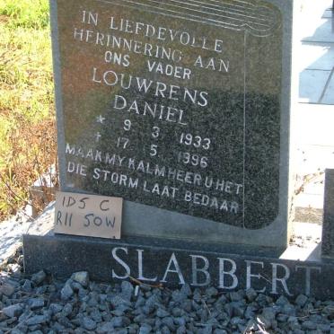 SLABBERT Lourens Daniel 1933-1996 &amp; Wendy Joy 1942-1989