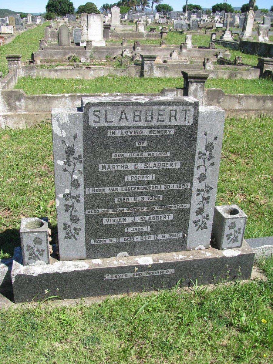 SLABBERT Vivian J. 1899-1966 &amp; Martha C. VAN LOGGERENBERG 1895-1920