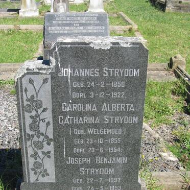 STRYDOM Johannes 1850-1922 &amp; Carolina Alberta Catharina WELGEMOED 1855-1954 :: STRYDOM Jopseph  Benjamin 1897-1953