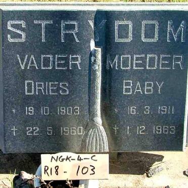 STRYDOM Dries 1903-1960 &amp; Baby 1911-1963