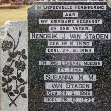 STADEN Hendrik J., van 1890-1953 &amp; Susanna M.M. 1899-1973