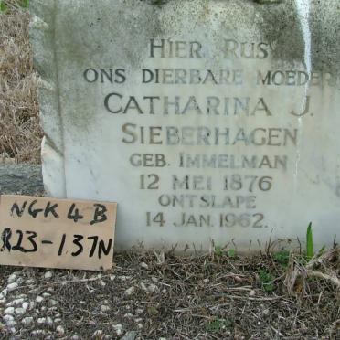 SIEBERHAGEN Catharina J. nee IMMELMAN 1876-1962