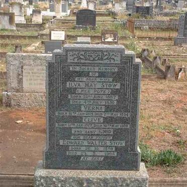 STOW Edward Walter 1889-1964 &amp; Ilva May POTE 1887-1950 :: STOW Verna 1915-1934 :: STOW Clive  1917-1920 :: STOW Enid