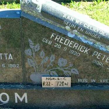 STRYDOM Frederick Peter 1920-1976