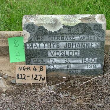 VOSLOO Matthys Johannes 1880-1961