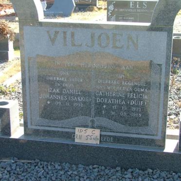 VILJOEN Izak Daniel Johannes 1932- &amp; Catherine Felicia Dorathea 1933-1989