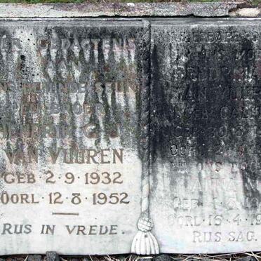 VUUREN Fredrika P., Janse van nee CALITZ 1910-1961 :: JANSE VAN VUUREN Hendrik G.J. 1932-1952 :: VAN VUUREN Anna M. 1936-1954