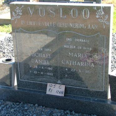 VOSLOO Michael Daniel 1912-1989 &amp; Maria Catherina 1913-