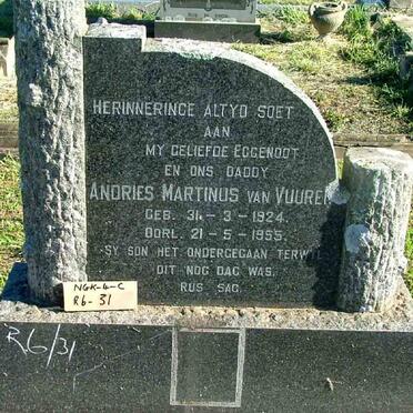 VUUREN Andries Martinus, van 1924-1955
