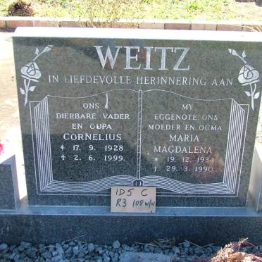 WEITZ Cornelius 1928-1999 &amp; Maria Magdalena 1934-1990