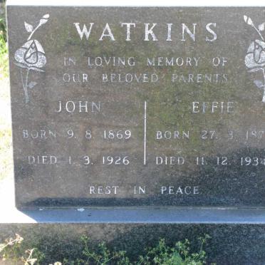 WATKINS John 1869-1926 &amp; Effie 1871-1934