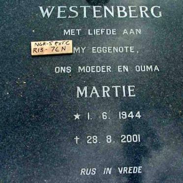 WESTENBERG Martie 1944-2001