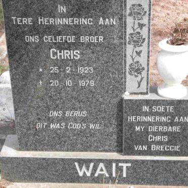 WAIT Cornelius J.M. 1864-1952 &amp; Salomina C. 1882-1963 :: WAIT Chris 1923-1979