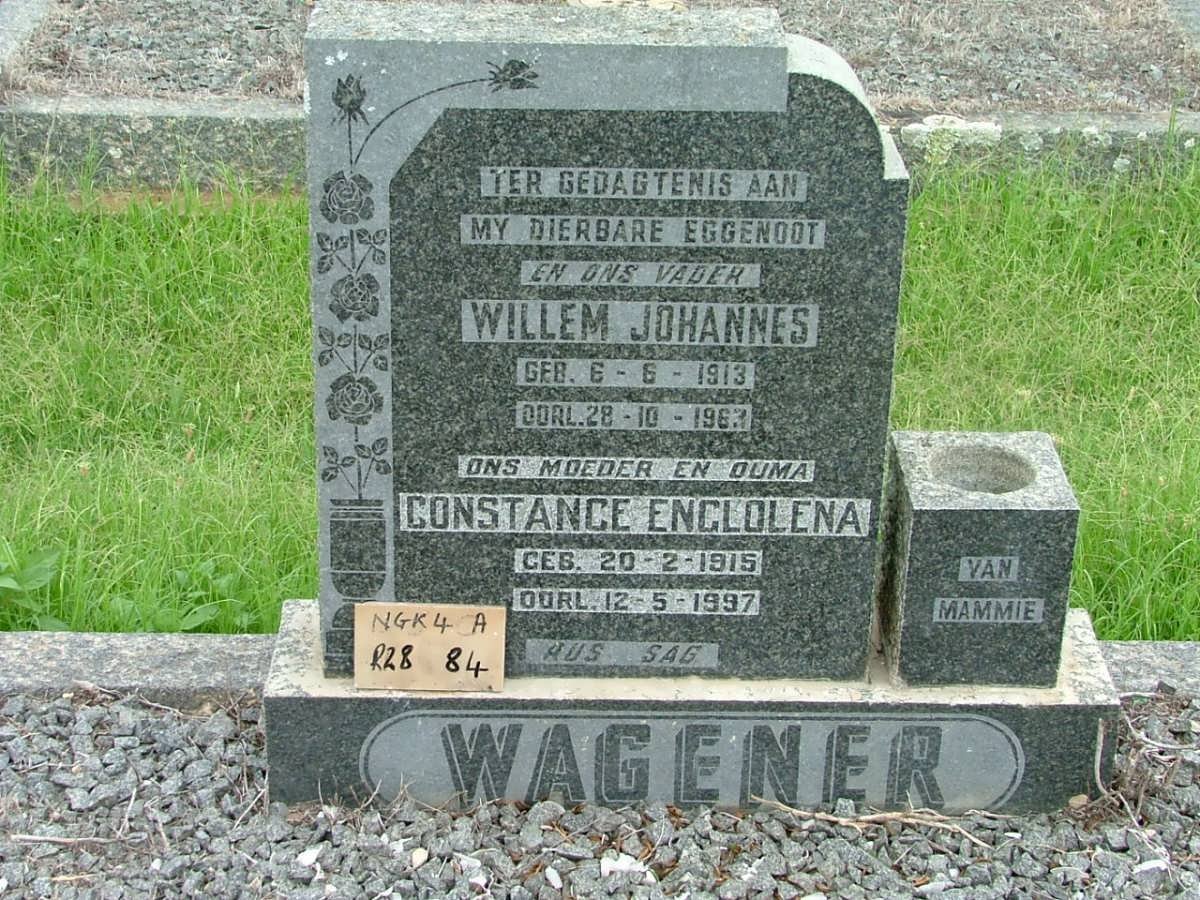 WAGENER Willem Johannes 1913-1963 &amp; Constance Englolena 1915-1997