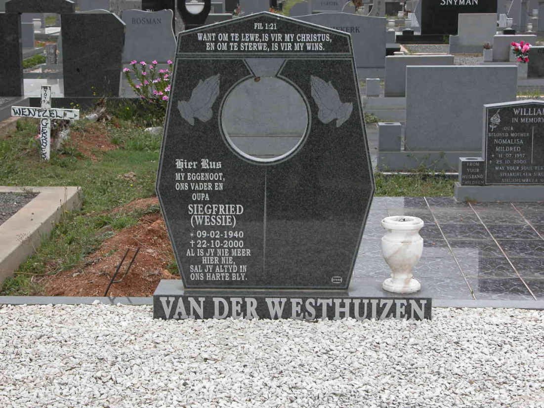 WESTHUIZEN Siegfried, van der 1940-2000