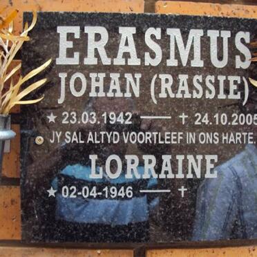 ERASMUS Johan 1942-2005 &amp; Lorraine 1946-