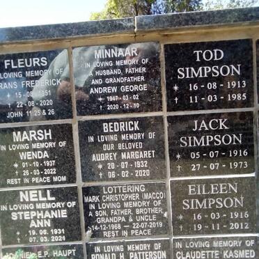 FLEURS :: MARSH :: NELL :: HAUPT :: MINNAAR :: BEDRICK :: LOTTERING :: PATTERSON :: SIMPSON :: KASMED :: HOOPER