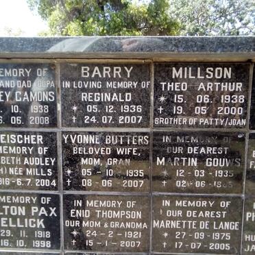 BARRY :: BUTTERS :: THOMPSON :: MILLSON :: GOUWS :: DE LANGE  