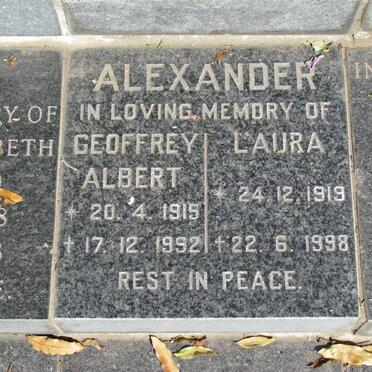 ALEXANDER Geoffrey Albert 1915-1992 &amp; Laura 1919-1998