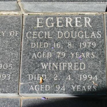 EGERER Cecil Douglas -1979 &amp; Winifred -1994