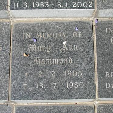HAMMOND Mary Ann 1905-1980