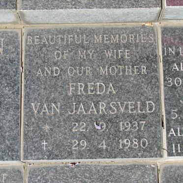 JAARSVELD Freda, van 1937-1980