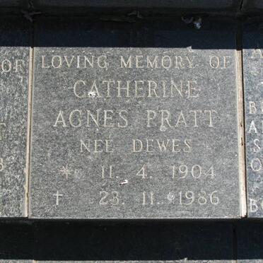 PRATT Catherine Agnes nee DEWES 1904-1986