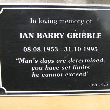 GRIBBLE Ian Barry 1953-1995
