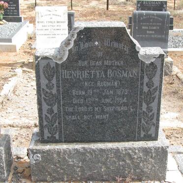 BOSMAN James Christian 1862-1941 &amp; Henrietta RUDMAN 1873-1954